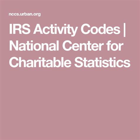 irs charity codes.